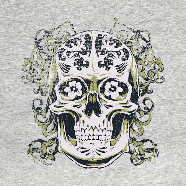 Vintage Zombie Outbreak Skull by XOZ